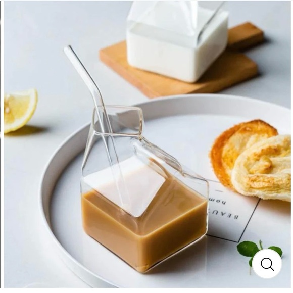 Mini Glass Milk Carton Cup - Picture 3 of 7